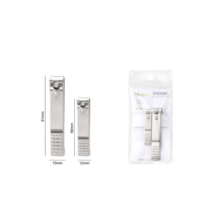 Set de 2 corta uñas plateados1