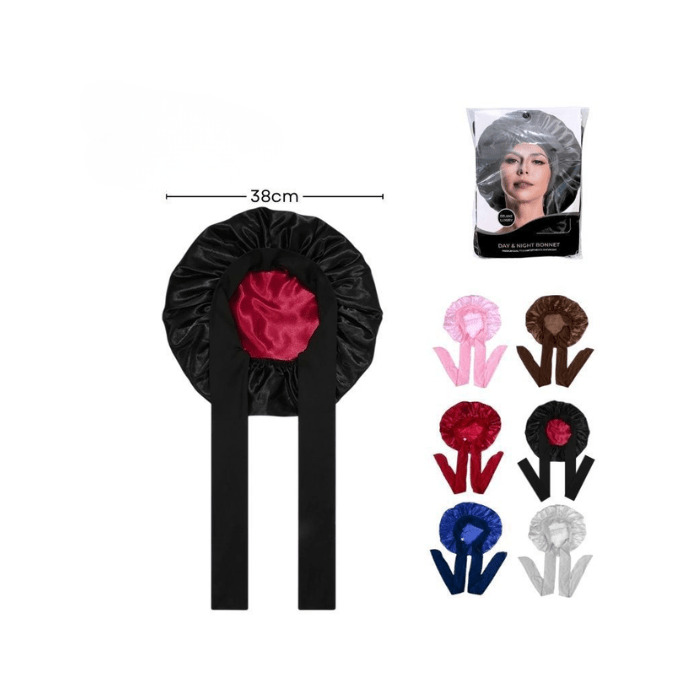 Gorro de satin con amarras1