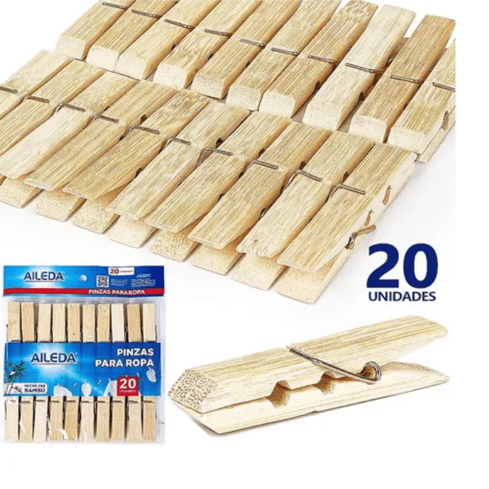 Pinzas de ropa madera 20 un1