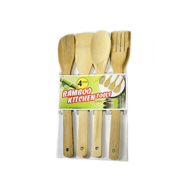 Set de 4 utensilios de bambu1