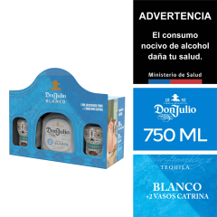 Don Julio Pack Blanco 750ml + 2 Vasos Shot Katrina