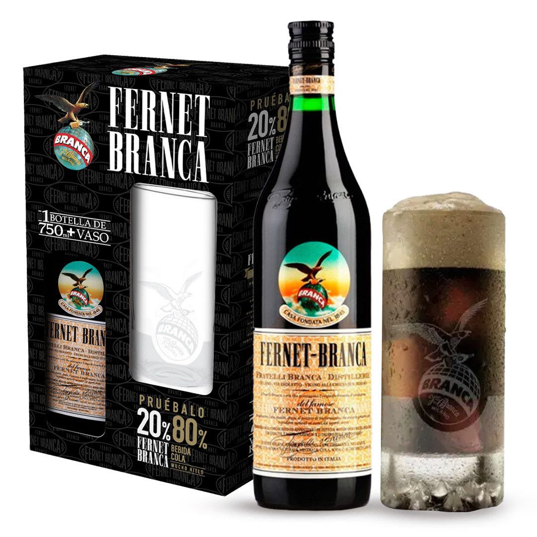 Fernet Branca 750ml Pack + Vaso1