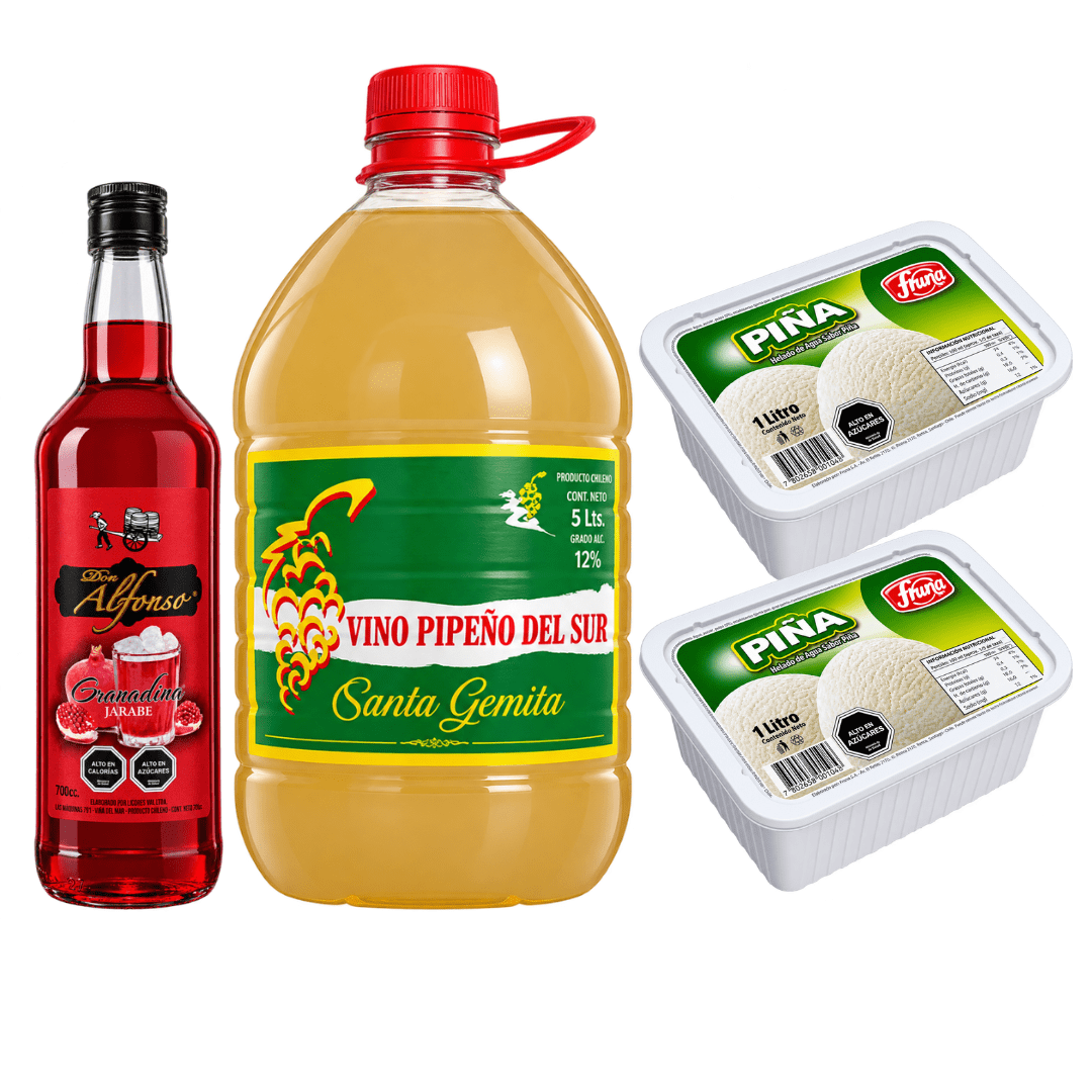 Promo Pipeño 5L + Granadina 700cc + Helado Piña 2L1