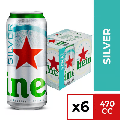 Heineken Silver 470cc 6 Pack1