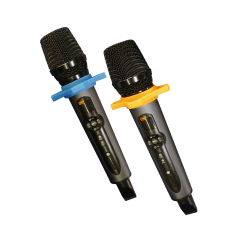 Micrófonos Inalámbricos Batblack BT-Q2M Negro - UHF X2, Receptor Recargable y 50 m