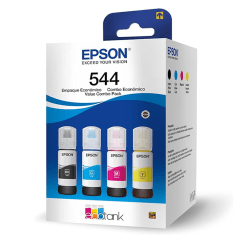 Pack Tintas Epson T544 x4 Botellas Originales - Negro, Cian, Magenta y Amarillo 65 ml