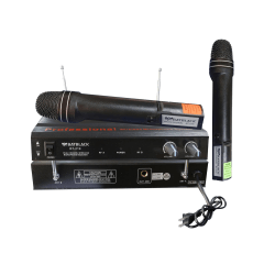 Micrófonos Inalámbricos Batblack BT-219 Negro - X2 VHF, Receptor Base y 40-60 m
