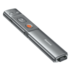 Presentador Baseus Orange Dot Gris - Láser Rojo, USB-A/USB-C y Batería Recargable