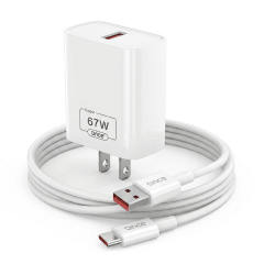 Cargador Rápido ONCE GaN 67W OC-844C (Kit con Cable USB a Tipo C)