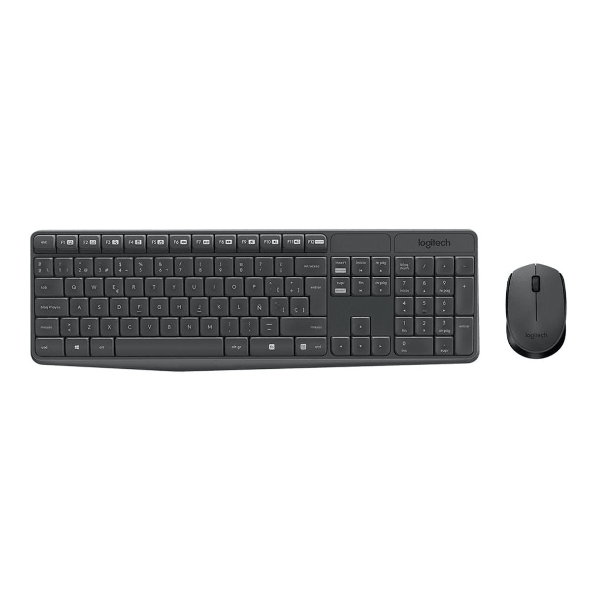 Kit Teclado y Mouse Logitech MK235 Negro - 2.4 GHz, Español y Receptor USB1