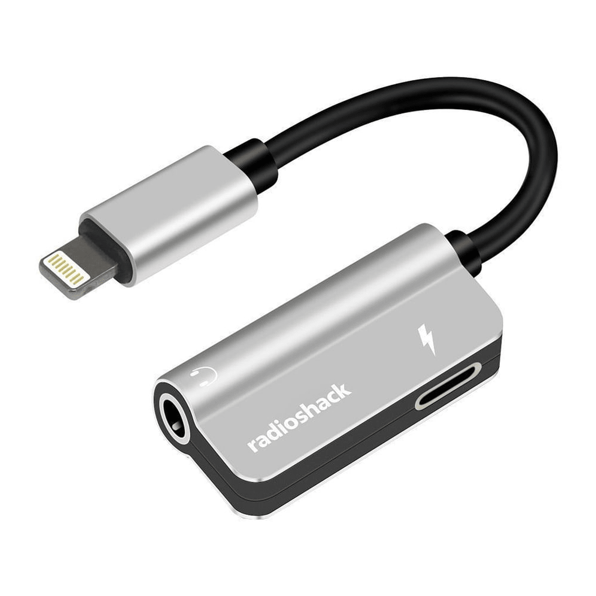 Adaptador RadioShack Lightning a 3.5 mm Gris - Escucha y Carga Simultánea1