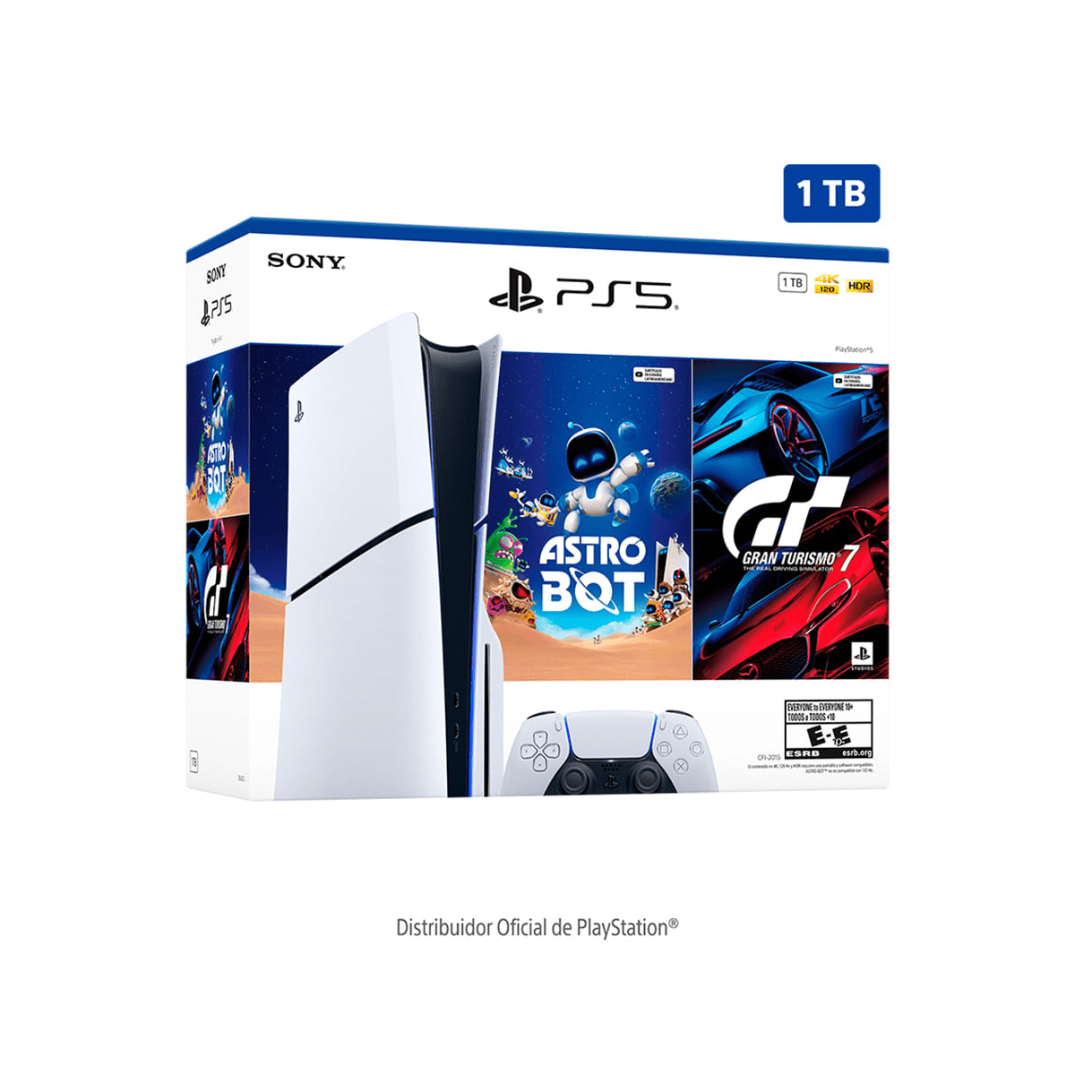 Consola PlayStation 5 Slim Standard Bundle Blanco - GT7 + Astro Bot, SSD 1TB, Lector y DualSense1