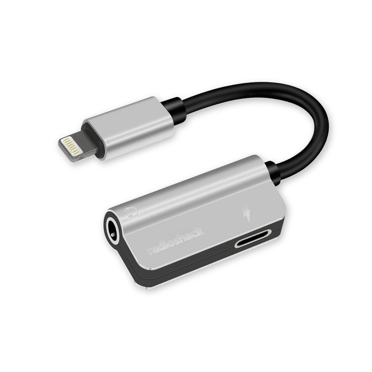 Adaptador RadioShack Lightning a 3.5 mm Gris - Escucha y Carga Simultánea2