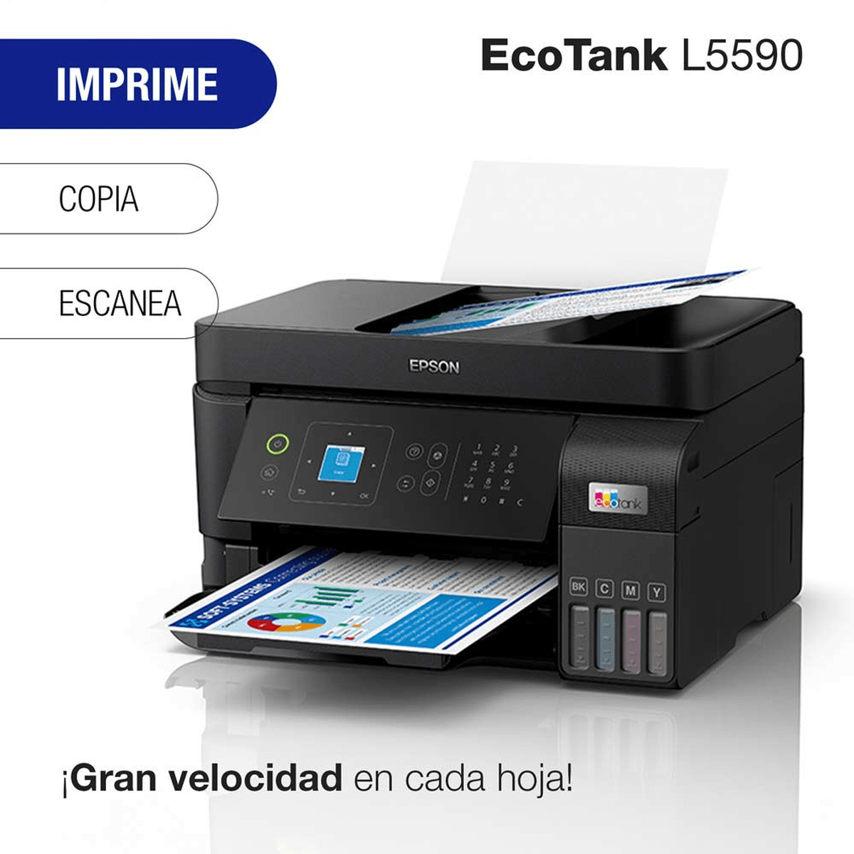Impresora Multifuncional Epson EcoTank L5590 Negro - Fax, ADF de 30 Hojas, Wi-Fi y Ethernet3