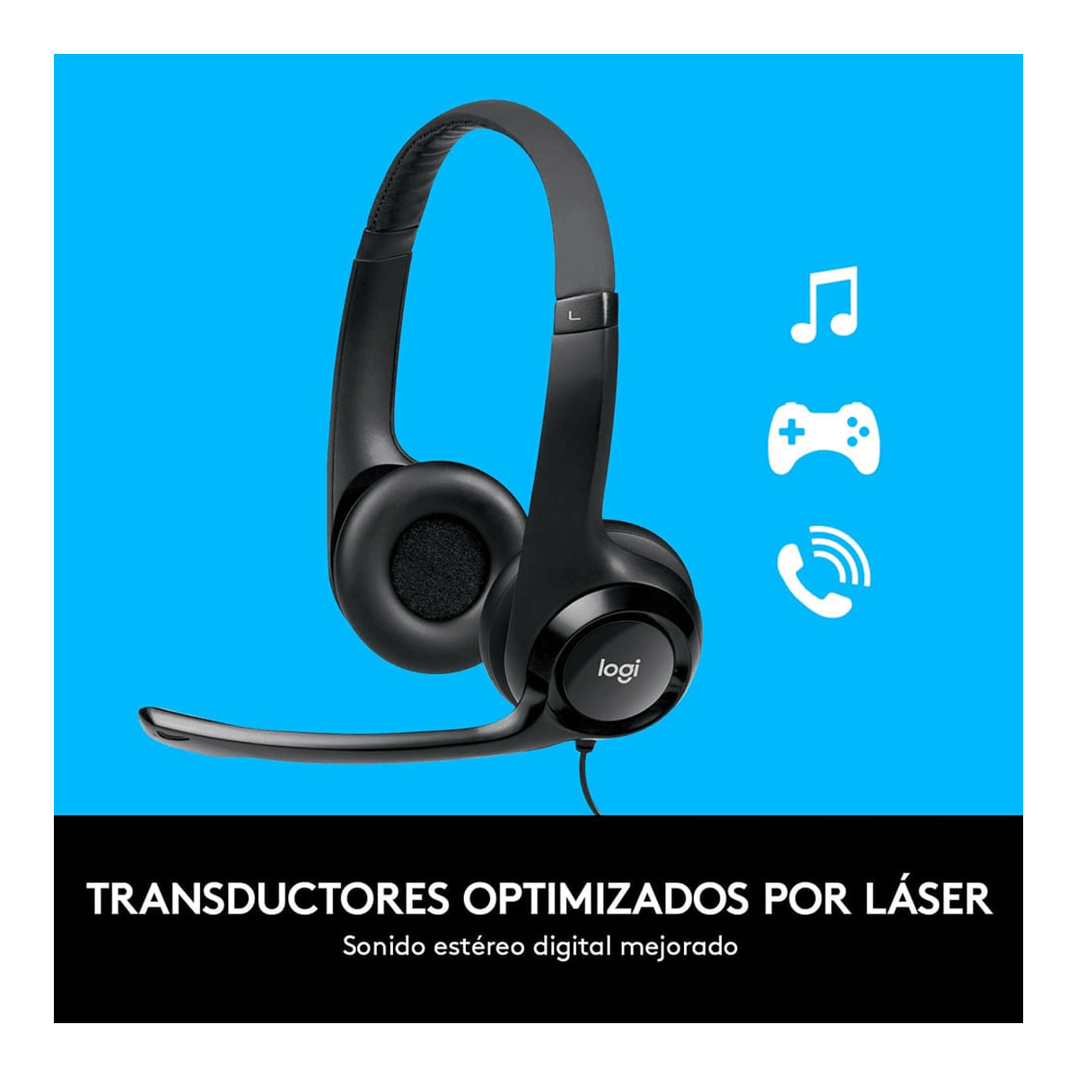 Audífonos Logitech H390 Negro USB Headset Izitronix3