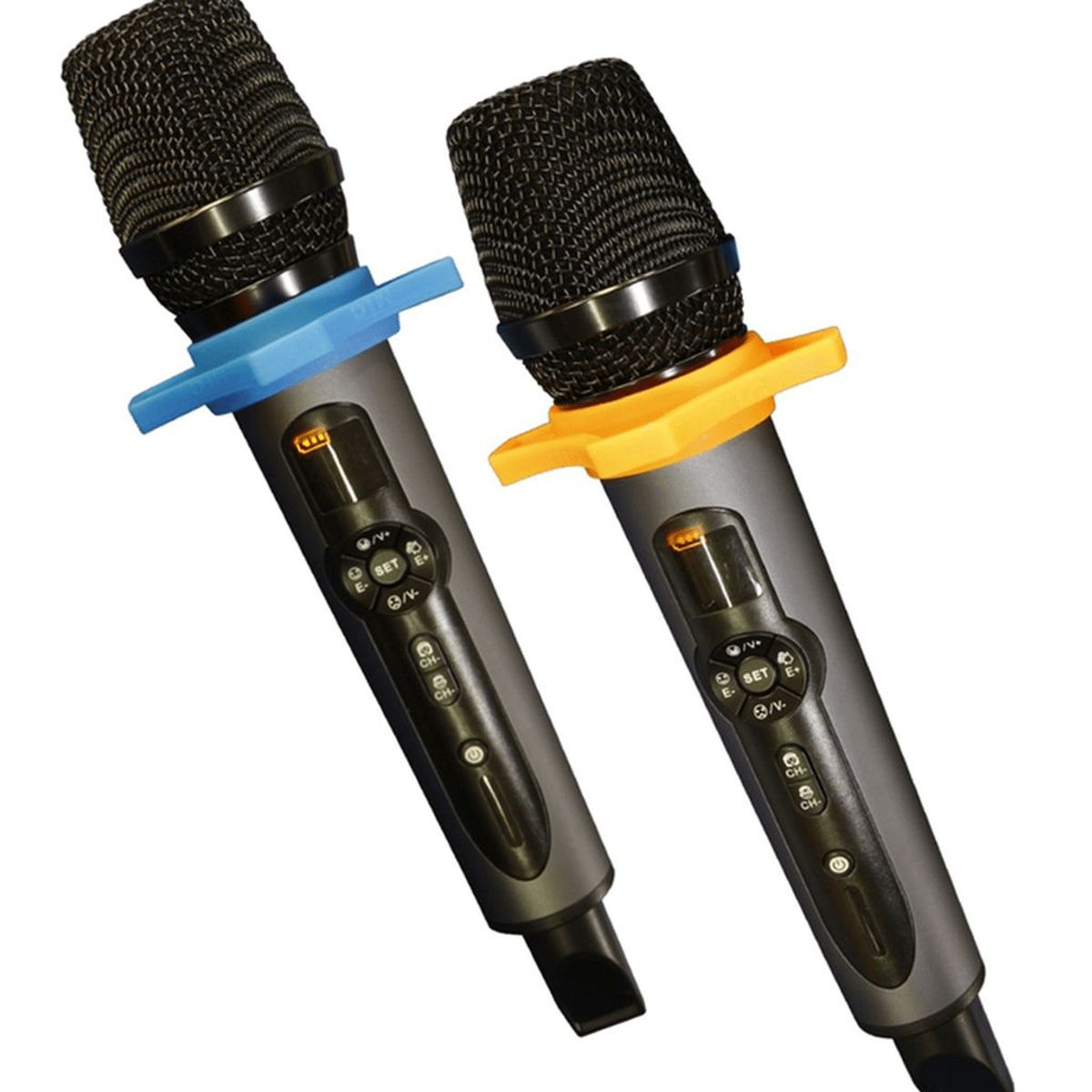 Micrófonos Inalámbricos Batblack BT-Q2M Negro - UHF X2, Receptor Recargable y 50 m3