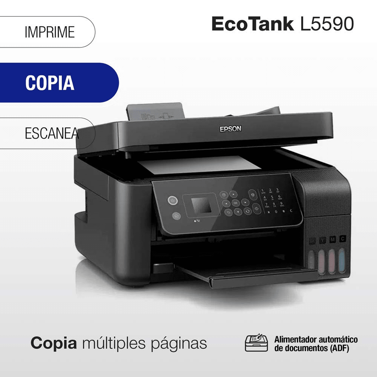 Impresora Multifuncional Epson EcoTank L5590 Negro - Fax, ADF de 30 Hojas, Wi-Fi y Ethernet4