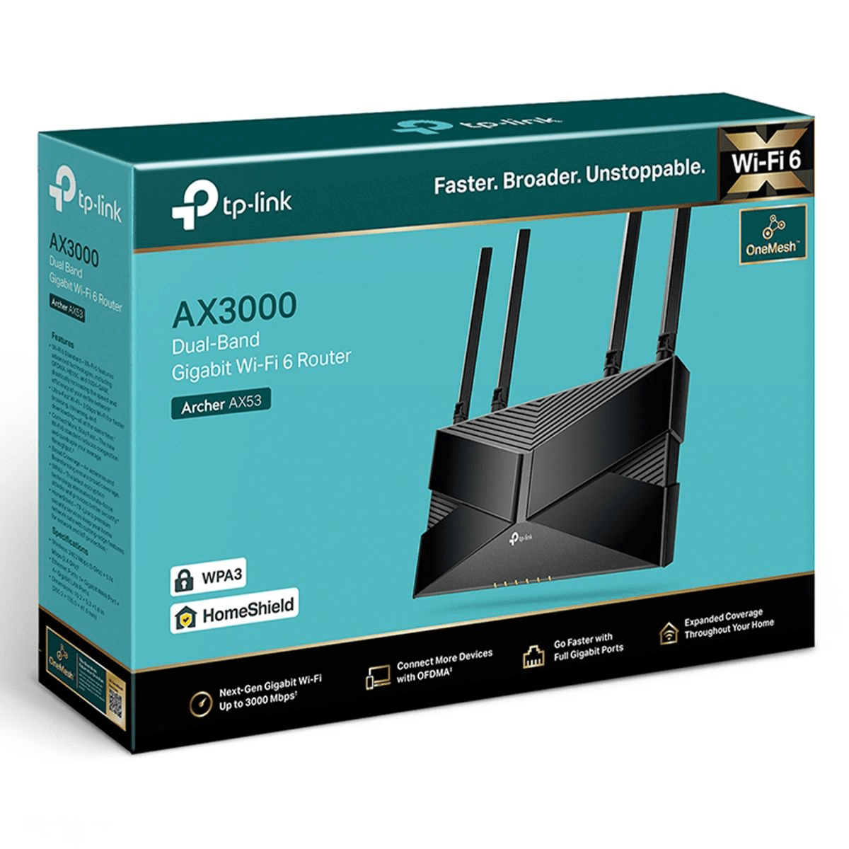 Router TP-Link Archer AX53 Negro - Wi-Fi 6 AX3000 Doble Banda, 4 Antenas y 5 Puertos Gigabit4