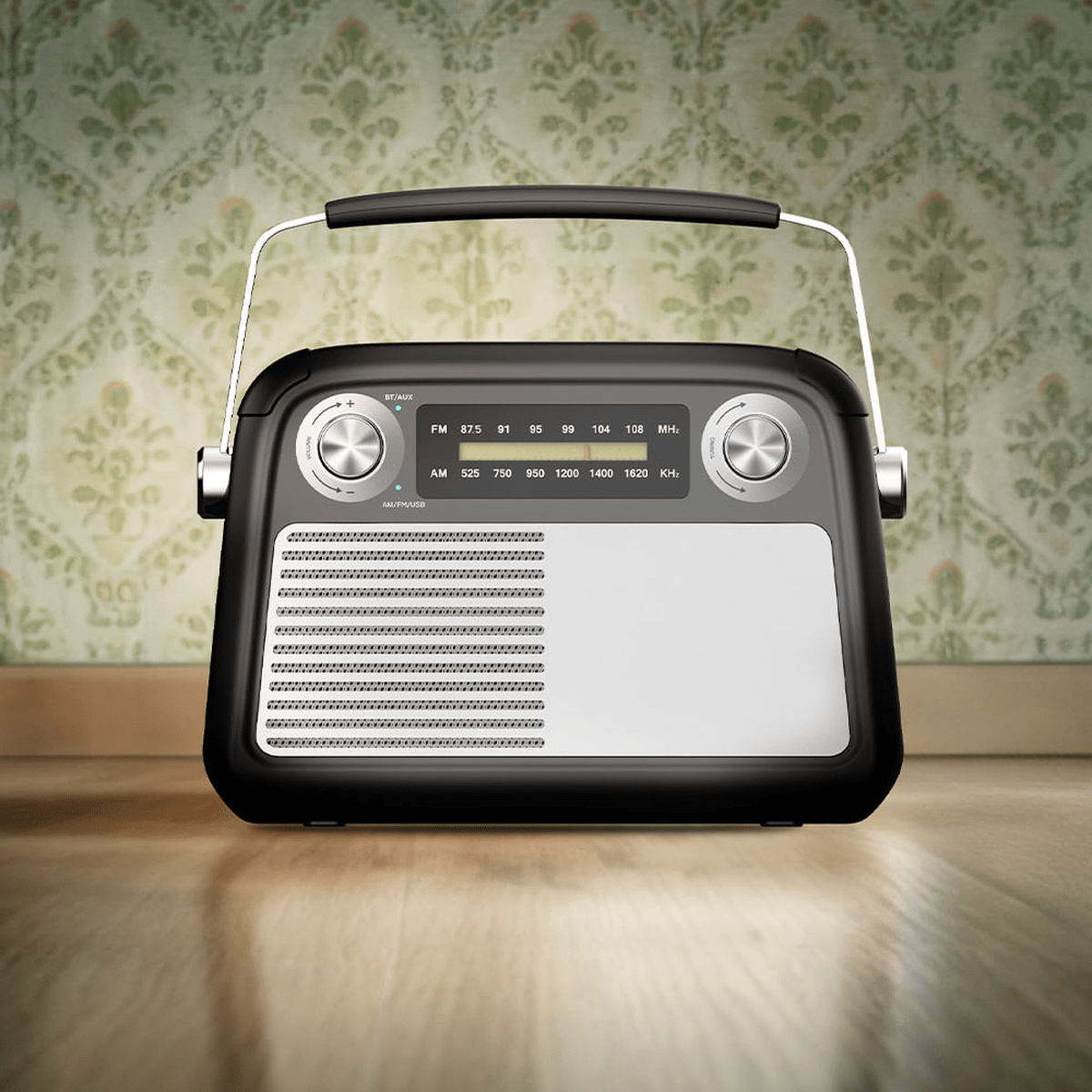Radio Bluetooth Richards FB-R102 Negro - AM/FM, BT 5.3, USB, AUX y Diseño Retro4