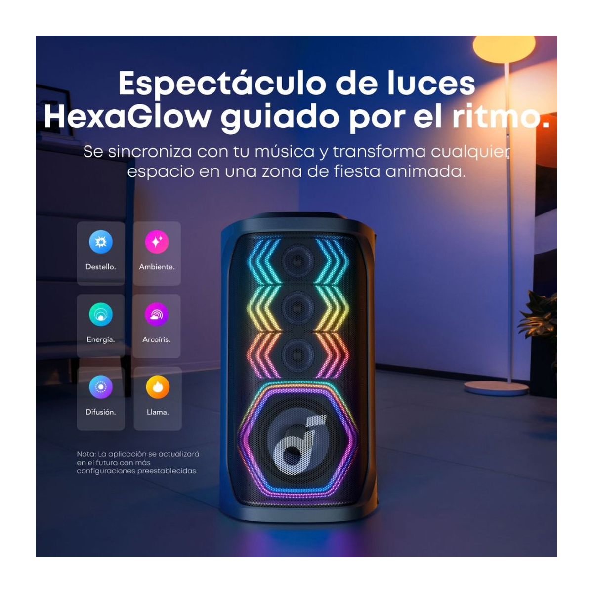 Parlante Torre Soundcore Rave 3S Negro - 200 W, BT 5.3, Hasta 12 h e IPX44