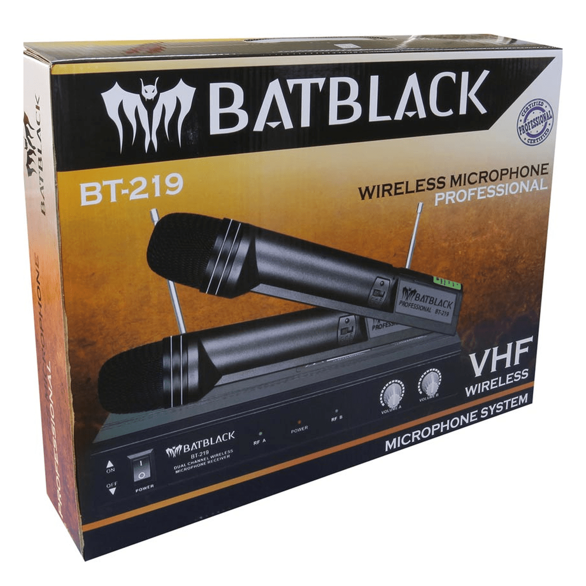 Micrófonos Inalámbricos Batblack BT-219 Negro - X2 VHF, Receptor Base y 40-60 m4