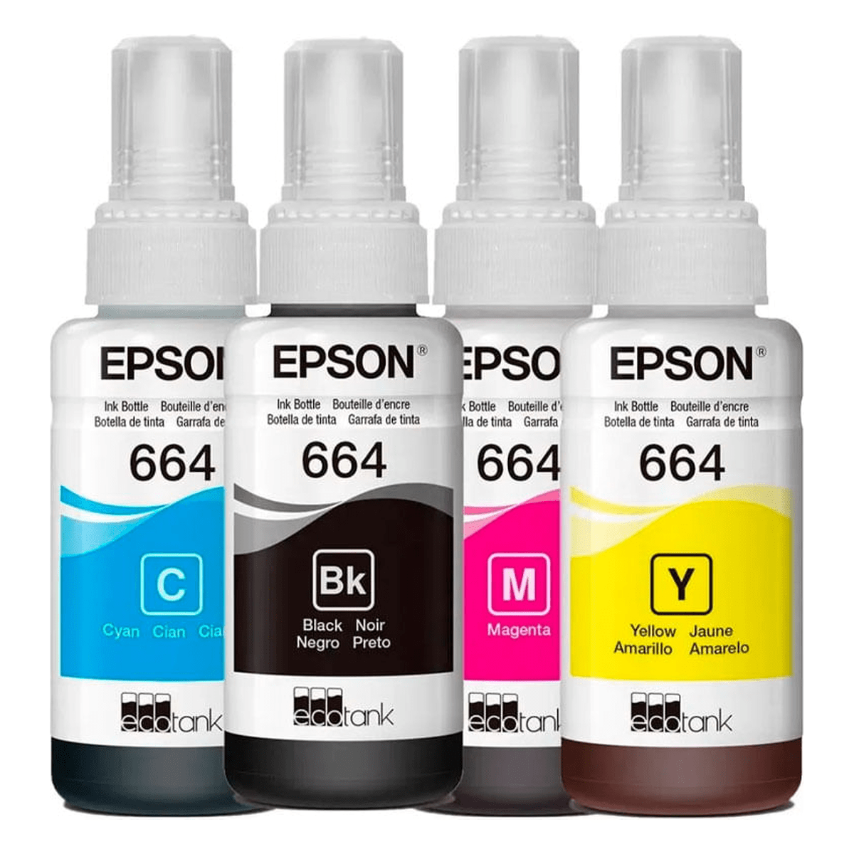 Pack Tintas Epson T664 x4 Botellas Originales - Negro, Cian, Magenta y Amarillo 70 ml4