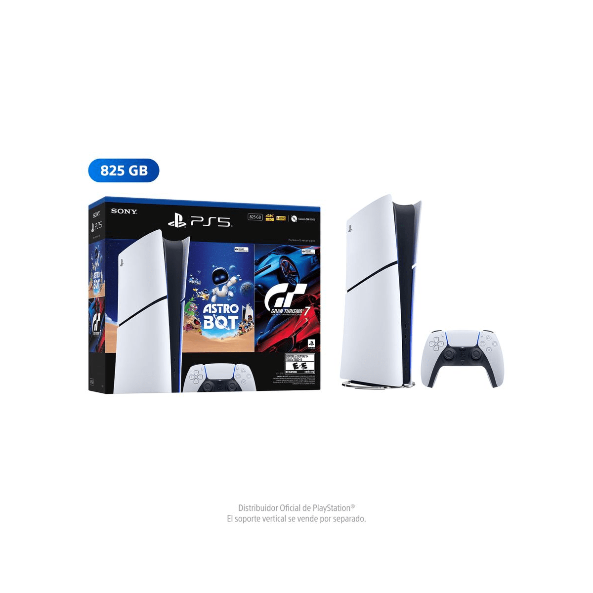 Consola PlayStation 5 Slim Digital Bundle Blanco - GT7 + Astro Bot, SSD 825GB y DualSense4