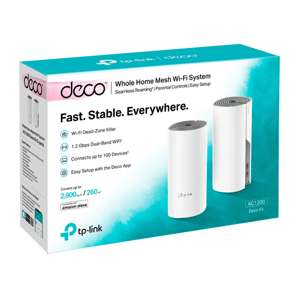 Sistema Wi-Fi Mesh TP-Link Deco E4 Pack x2 Blanco - AC1200 Doble Banda, hasta 260 m² y 100 Equipos5