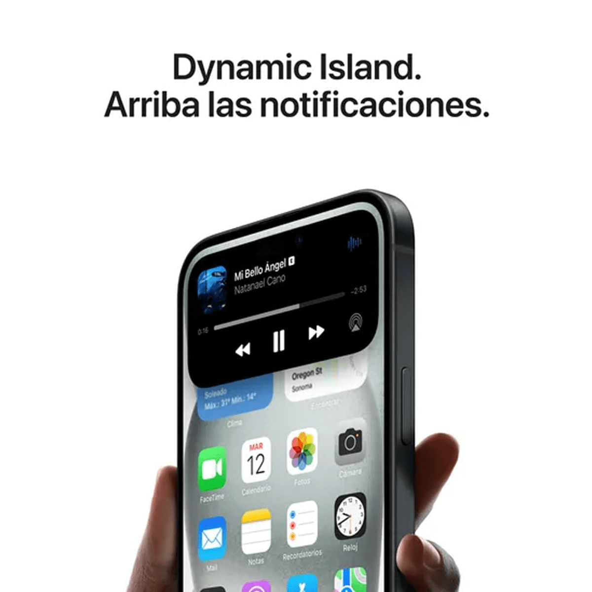 Celular Apple iPhone 15 128GB Negro - A16 Bionic, Pantalla 6.1