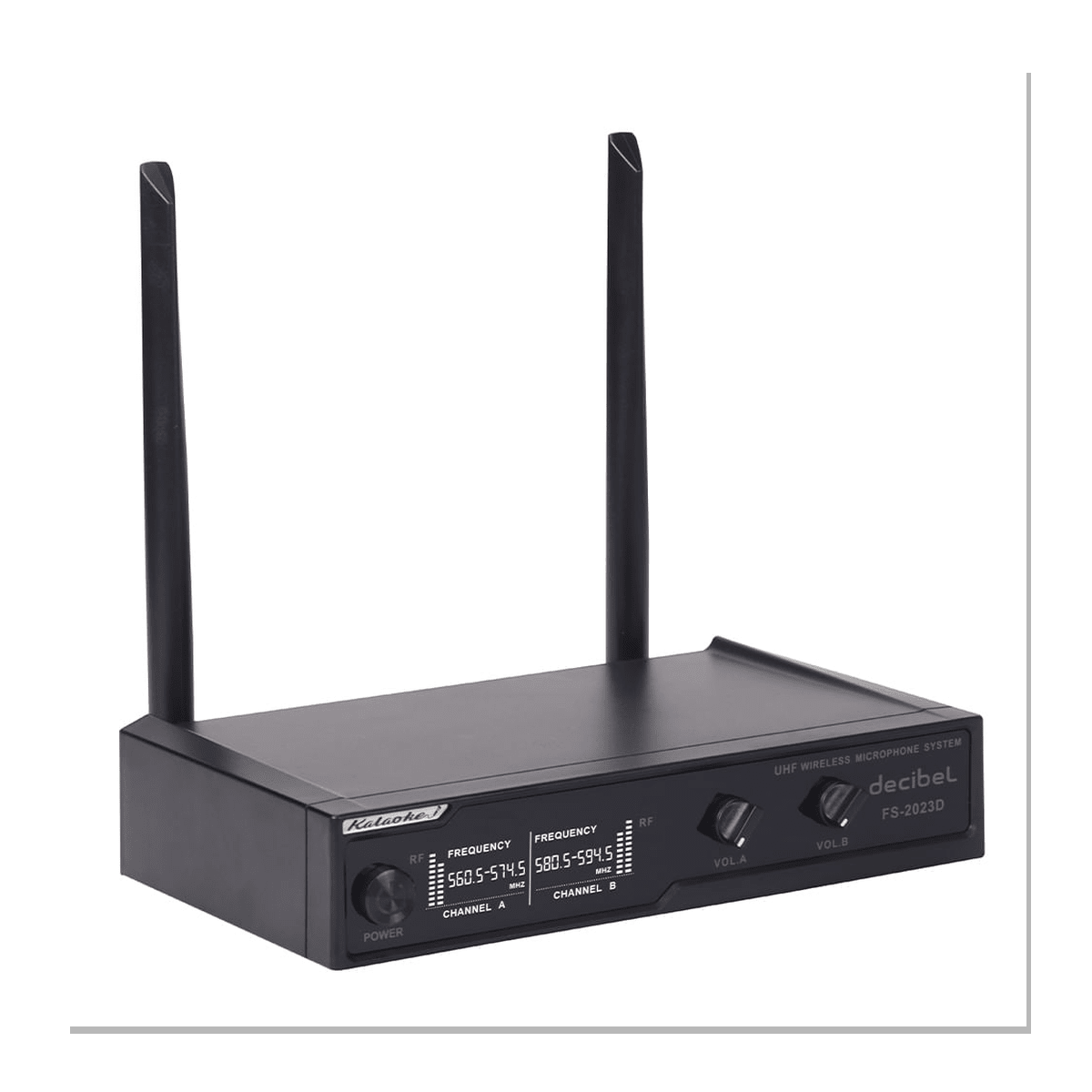 Micrófonos Inalámbricos Decibel FS-2023D Negro - UHF, Receptor Base LED y X2 Mic5