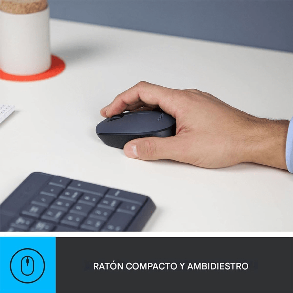 Kit Teclado y Mouse Logitech MK235 Negro - 2.4 GHz, Español y Receptor USB11