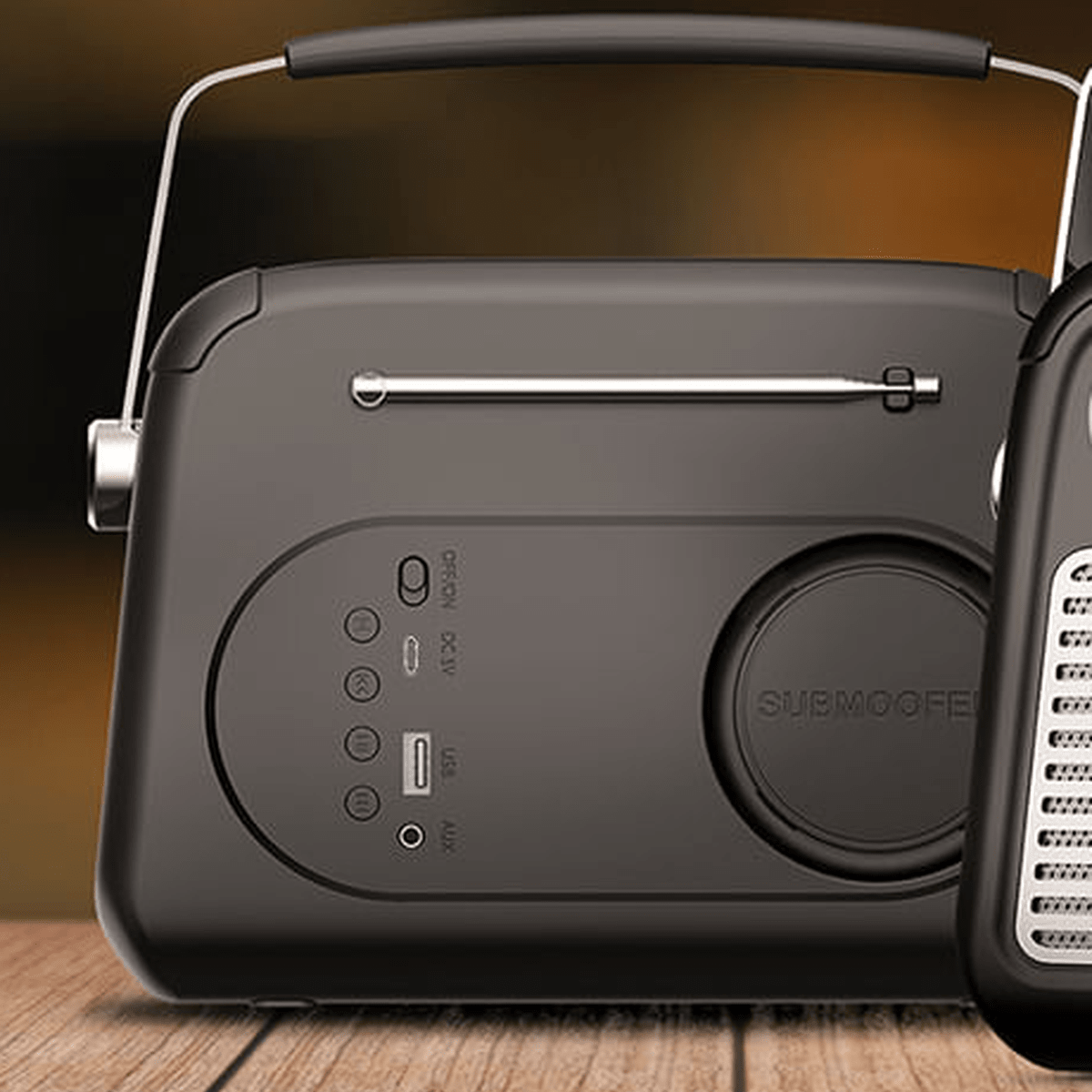 Radio Bluetooth Richards FB-R102 Negro - AM/FM, BT 5.3, USB, AUX y Diseño Retro6