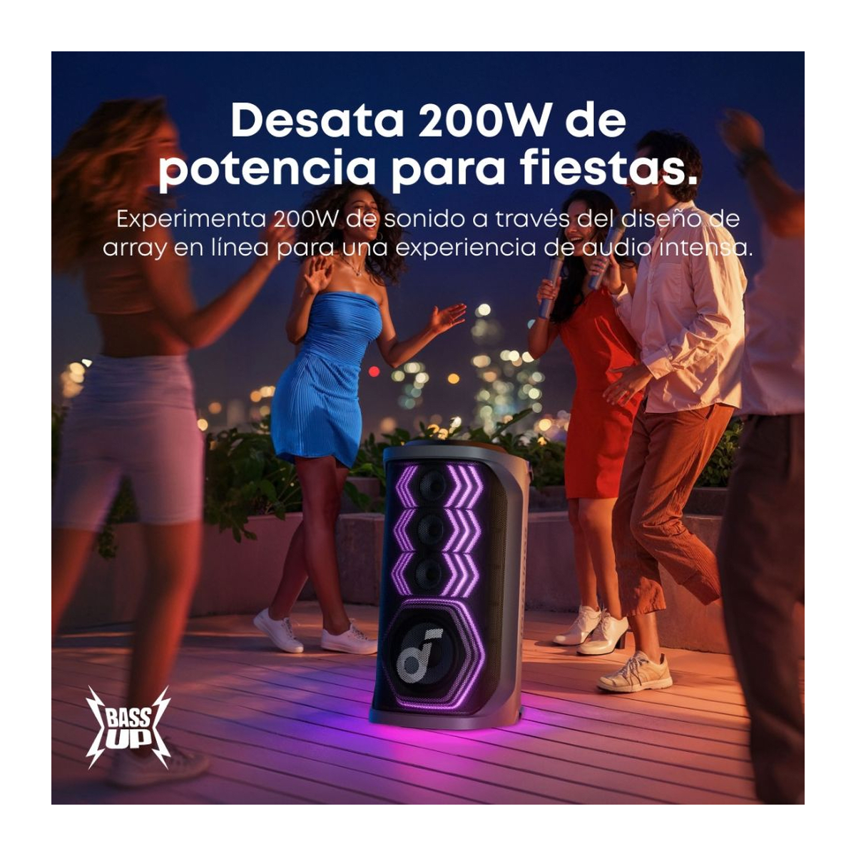 Parlante Torre Soundcore Rave 3S Negro - 200 W, BT 5.3, Hasta 12 h e IPX46