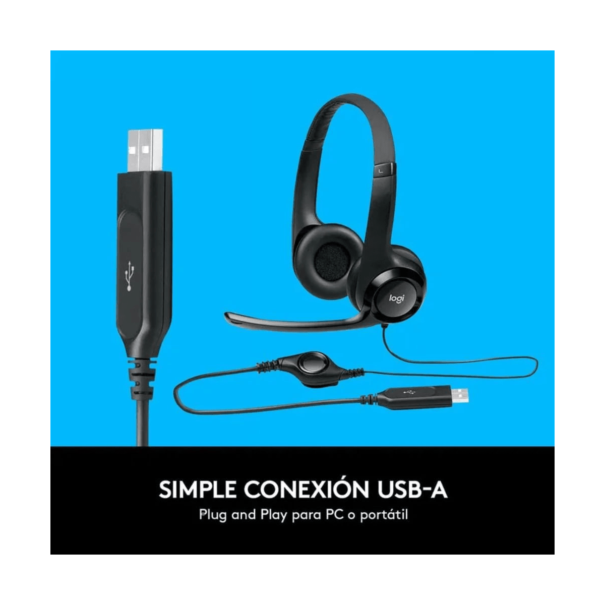 Combo Logitech H390 + MK250 Negro - Headset USB y Kit Teclado/Mouse Inalámbrico7