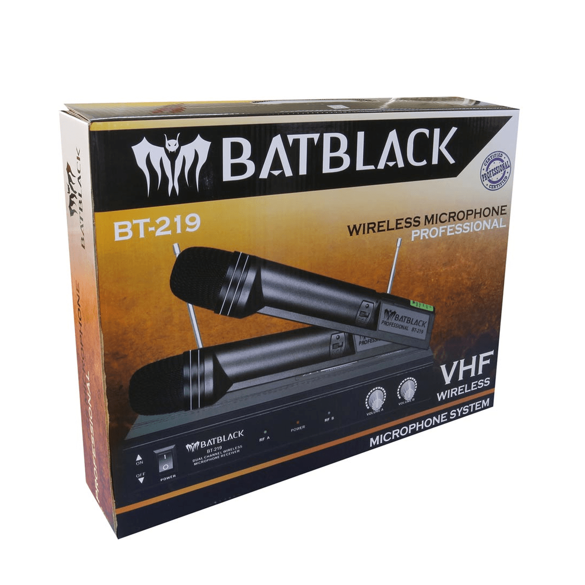 Micrófonos Inalámbricos Batblack BT-219 Negro - X2 VHF, Receptor Base y 40-60 m6