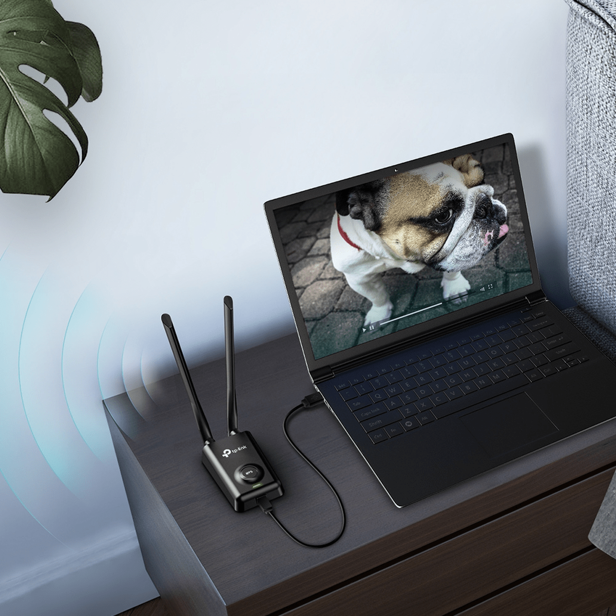 Adaptador WiFi USB TP-Link TL-WN8200ND Negro - N300 Alta Potencia, 2 Antenas de 5 dBi y WPS6