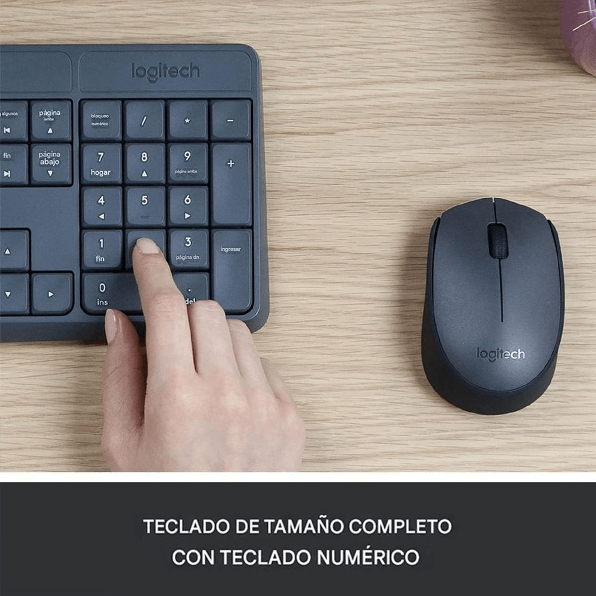 Kit Teclado y Mouse Logitech MK235 Negro - 2.4 GHz, Español y Receptor USB6