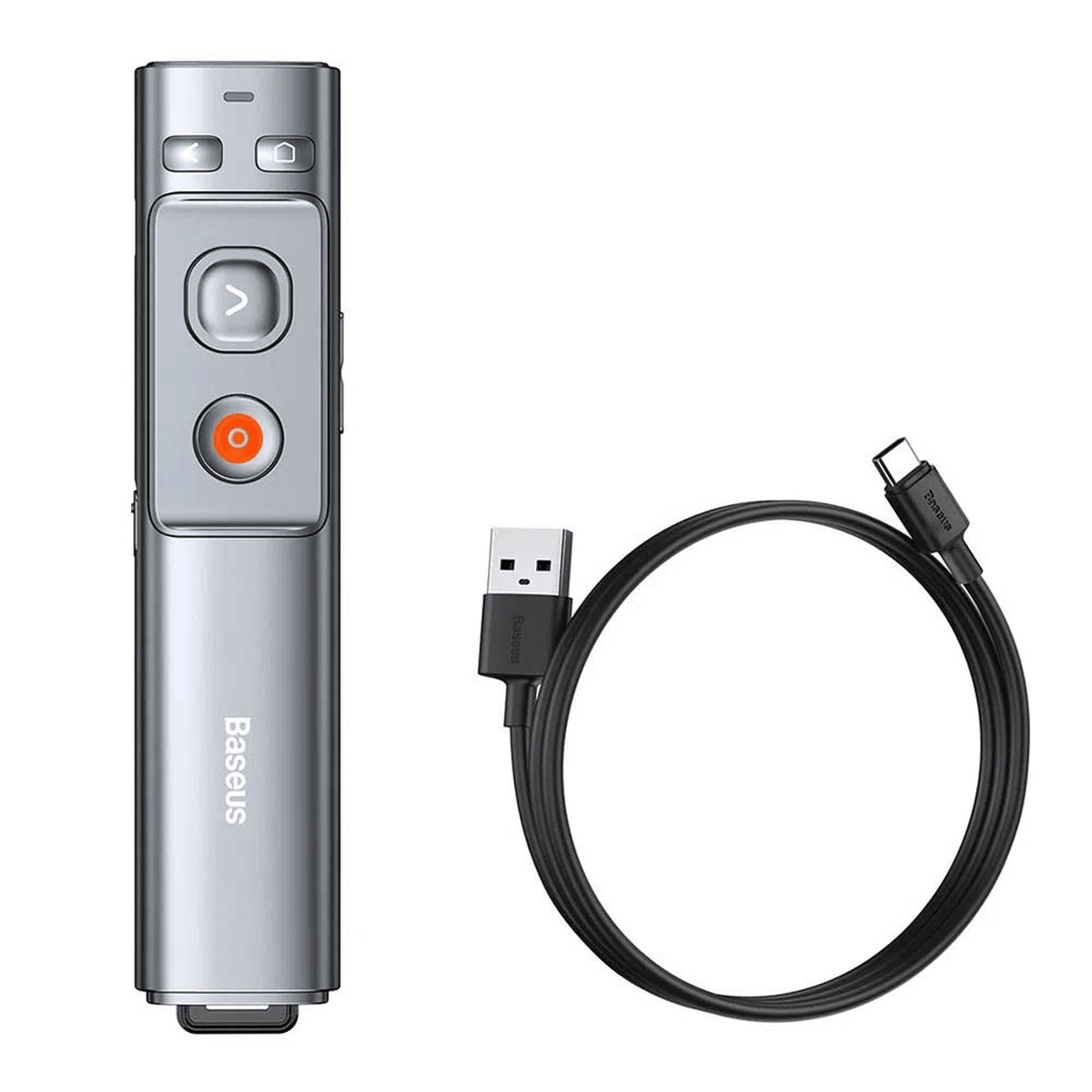 Presentador Baseus Orange Dot Gris - Láser Rojo, USB-A/USB-C y Batería Recargable6