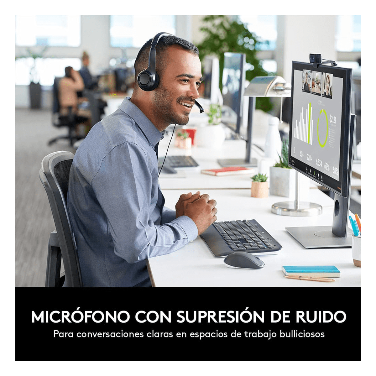 Audífonos Logitech H390 Negro USB Headset Izitronix7