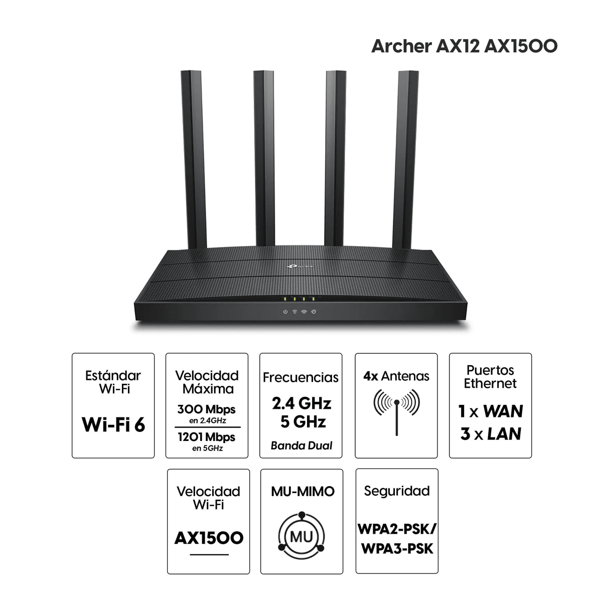Combo Router TP-Link Archer AX12 Negro + Extensor RE205 Blanco - Wi-Fi 6 AX1500 y AC750, 2 Equipos7