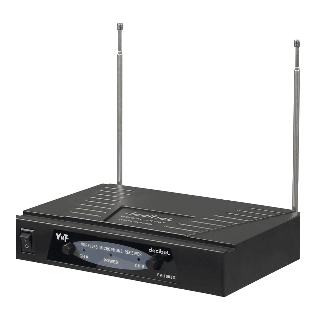 Micrófonos Inalámbricos Decibel FV-1003D Negro - VHF X2, Receptor Base y Cable7