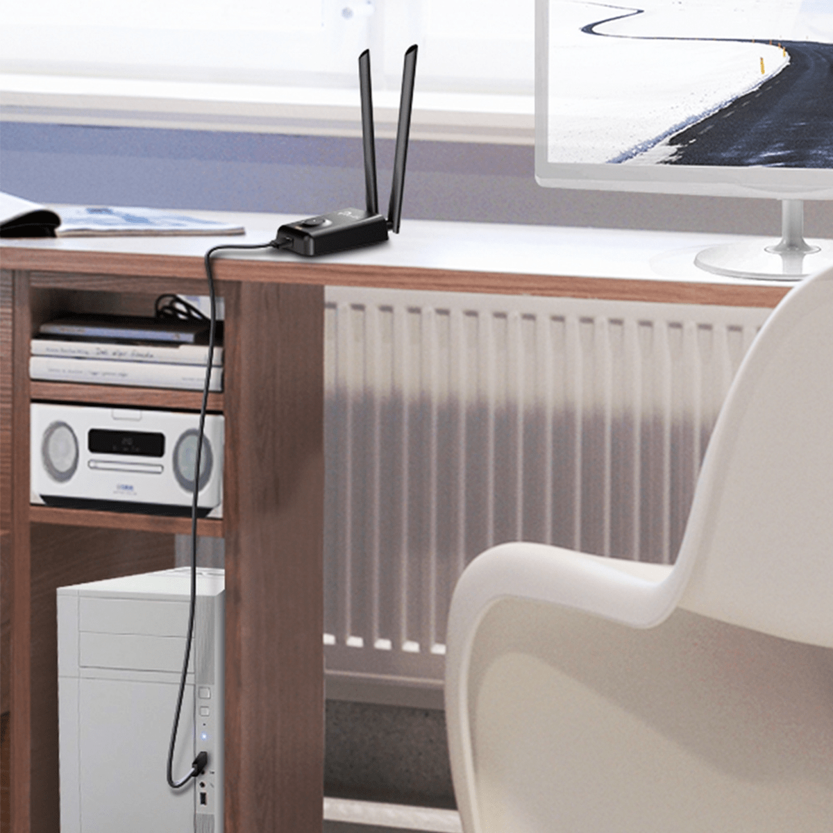 Adaptador WiFi USB TP-Link TL-WN8200ND Negro - N300 Alta Potencia, 2 Antenas de 5 dBi y WPS7