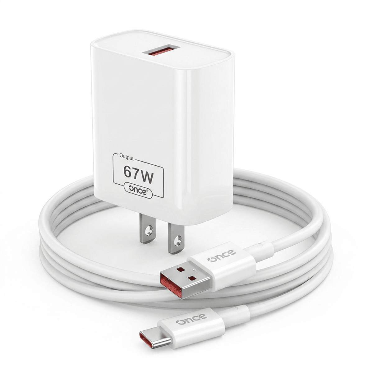 Cargador Rápido ONCE GaN 67W OC-844C (Kit con Cable USB a Tipo C)1