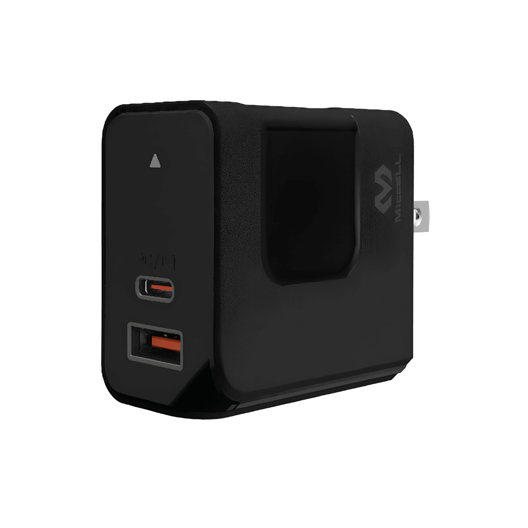 Cargador GaN 65W Miccell VQ-GA02 para Laptop y Smartphone | 2 Puertos (USB-C + USB) + Cable 1.5m2