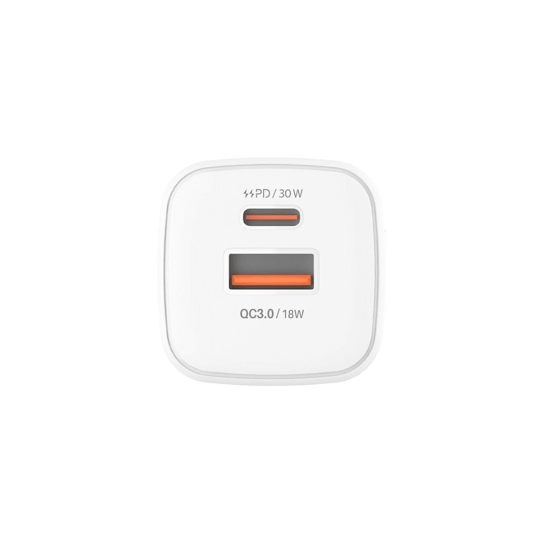 Kit Cargador MOVISUN MPD 30 Blanco | Carga Rápida 30W PD + 18W QC | Incluye Cable Tipo C 60W2