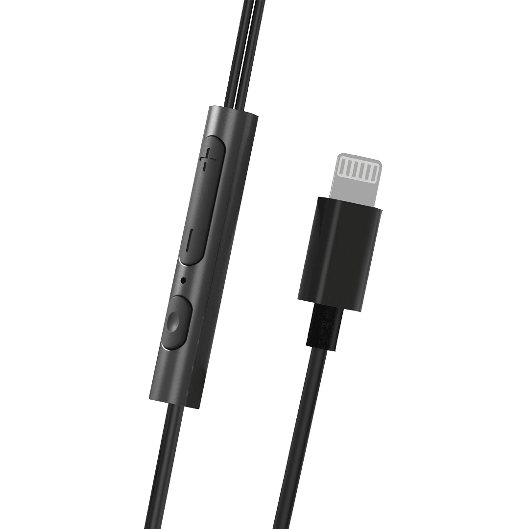 Audífonos MOVISUN Enjoy P1-LT para iPhone | Conexión Lightning, Micrófono y Estuche | Negro Metálico3