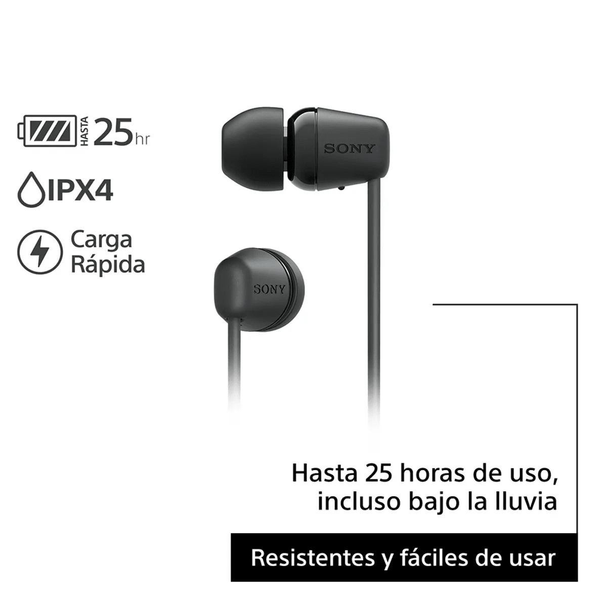 Audífonos Inalámbricos Sony WI-C100 – Sonido Personalizable DSEE y Resistencia al Agua IPX42