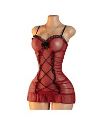 Babydoll Sexy Con Micro Hilo Lencería Encaje Tul Español 1