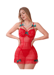 Babydoll Lenceria Sexy De Encaje y Tul Pijama