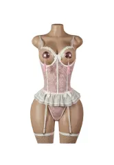 Babydol Lenceria sexy De Encaje Siempre Lista Con Pezoneras